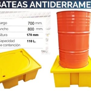 Batea Monoblock Antiderrame Para Un Tambor