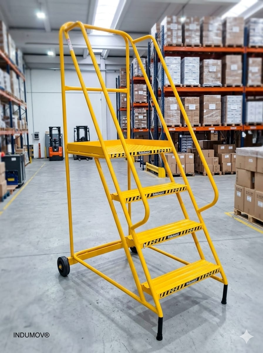 ESCALERA RODANTE CON PLATAFORMA