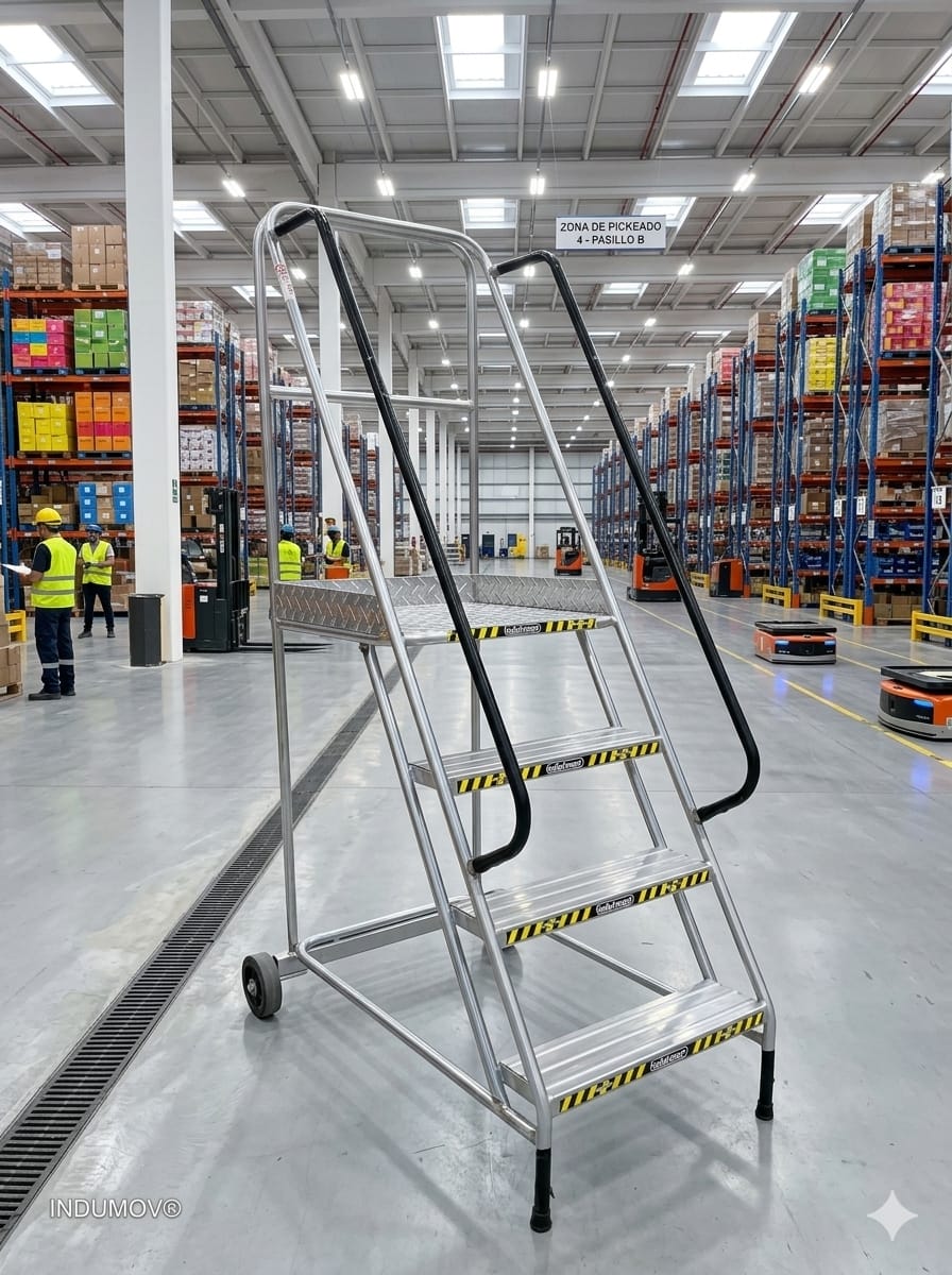 Escalera Rodante Con Esmalte EPOXI De 2 Ruedas - Imagen 2