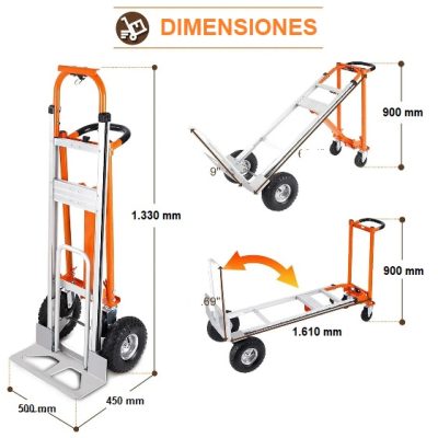 Carretilla Convertible De Aluminio De 3 Posiciones